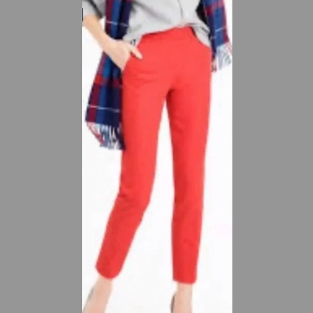 J Crew Orange Wool Low Rise Ankle Cafe Capri Pants NWT